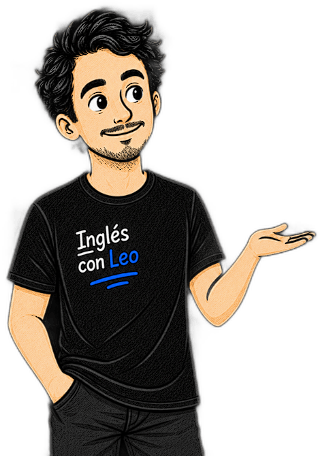 Leo, de Inglés con Leo, señalando la mini lección